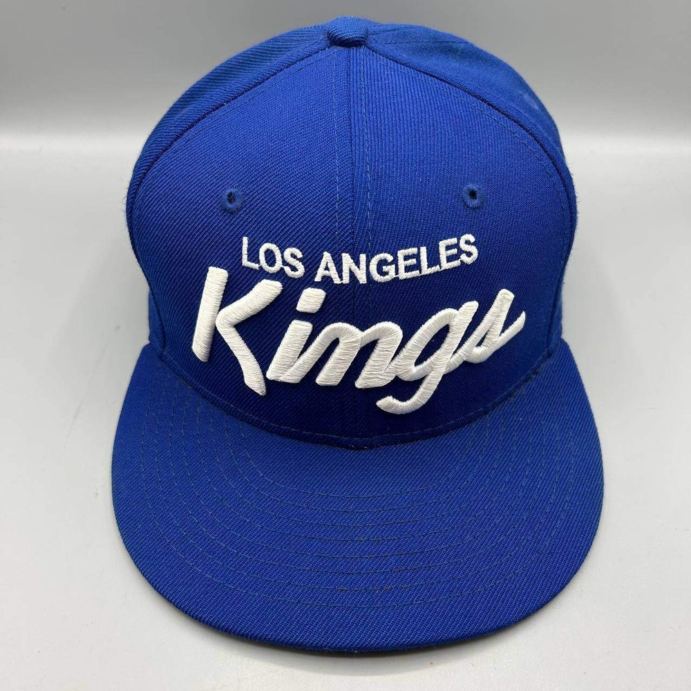 Los Angeles LA Kings NHL Hat Men 7 3/8 Blue 59Fifty New Era Fitted Cap Wool